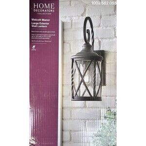 NEW Home Decorators Walcott Manor Large Exterior Lantern 18.75” Black Wall Light
